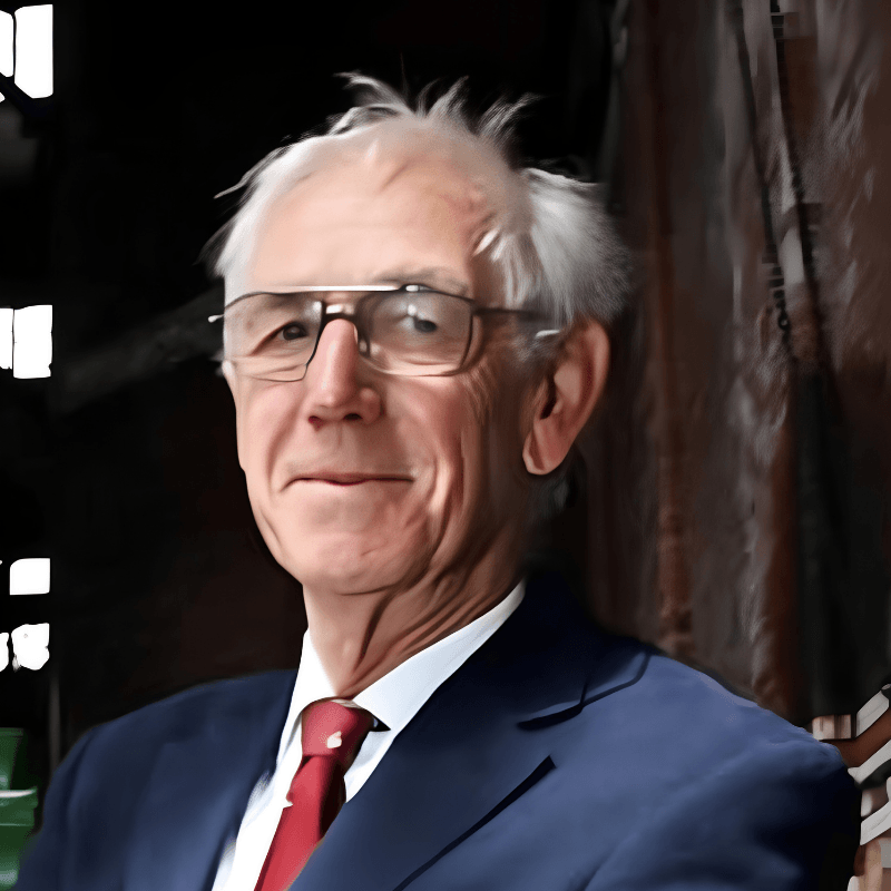 Portrait of Peter David Gray, trustee of the Horrocks Building Preservation Trust, photographed inside Leigh Spinners Mill.